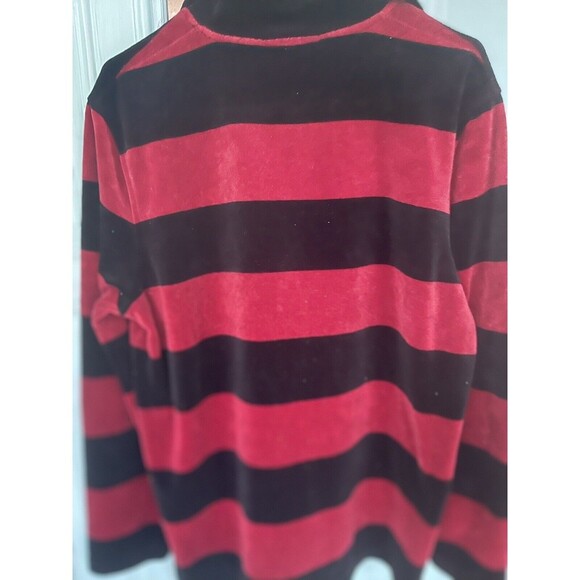 Ralph Lauren women’s Long Sleeve Half Zip Up Black Red Ultra Soft Top Sz Large - Picture 7 of 8
